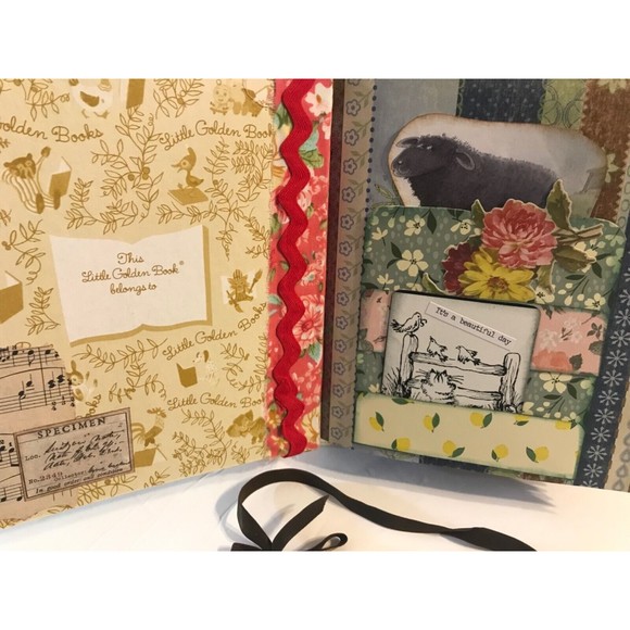 Old MacDonald Had a Farm Little Golden Book Handmade Junk Journal - Picture 3 of 12